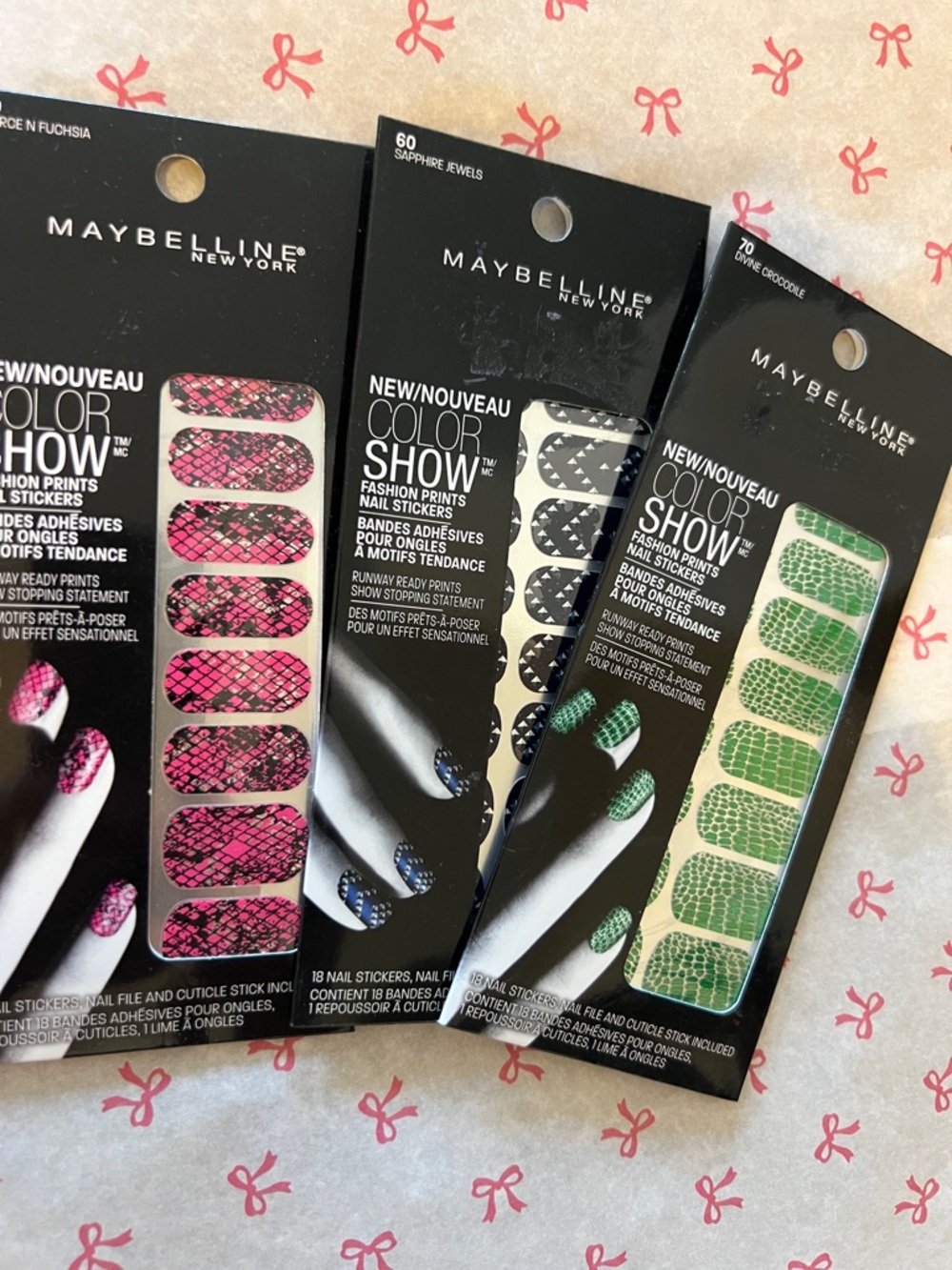 Maybelline Color Show Fashion Print Nail Stickers - Pink, Blue, Green